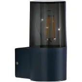 LINDBY Außenwandleuchte Heulo, Ø 8 cm, rauchgrau, Alu