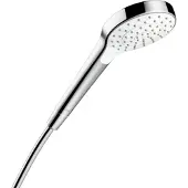 Hansgrohe Croma Select S, Handduschbrause mit Kopf, Chrom, Weiß, Wand