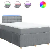 vidaXL Boxspringbett mit Matratze Hellgrau 120x190 cm Stoff