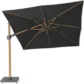 Platinum Sonnenschirm quadratisch 3x3m Challenger T² Premium | doppelt kippbar3.0 x 3.0 Meter 4 Faded Black | Teak