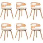 vidaXL Esszimmerstühle 6 Stk. Creme Bugholz und Kunstleder