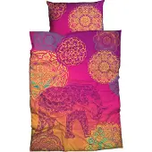 Casatex Sister S. Bettwäsche Noida Violett Türkis Orange 135 cm x 200 cm