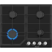 Hisense GG643B, Schwarz, Integriert, 60 cm, Gaskochfeld, Glas, 4 Zone(n)