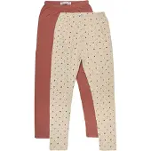 Minymo Leggings - 2er-Pack - Transparent Bliss/Braun - - 2 Jahre (92) - Leggings