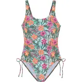 Venice beach Badeanzug in Oliv/ Orange/ Pink - 36A/B-Cup