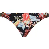 s.Oliver Bikini-Hose "Marika", Damen, Gr. 34, N-Gr, schwarz (schwarz, bedruckt), Microfaser, Polyamid, bedruckt, geblümt, Badehosen Bikini-Hose, mit seitlichen Zierringe