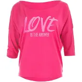 Winshape 3/4-Arm-Shirt "MCS001 ultra leicht" mit neon pinkem Glitzer-Aufdruck