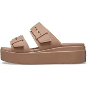 Crocs Sandalen Brooklyn Buckle Low Wedge Damen Latte-Schuhgröße 34 - 35