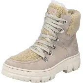 Rieker Damen Schnürboots/ Winterstiefeletten Beige Textil-Synthetik-Mix Größe: 36