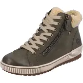 Remonte Damen Schnürstiefeletten/ Winterboots Grün Glattleder Größe: 39
