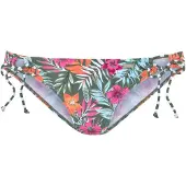 Venice beach Bikini-Hose "Summer", Damen, Gr. 34, N-Gr, grün (oliv, bedruckt), Polyamid, floral, gestreift, Badehosen Bikini-Hose, seitlich zum Binden