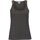 LASCANA Tanktop "mit goldfarbenen Kettendetails an den Trägern" figurbetontes Jerseytop, lockeres Sommertop, Partytop, elegant