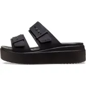 Crocs Sandalen Damen Brooklyn Buckle Low Wedge Black-Schuhgröße 34 - 35