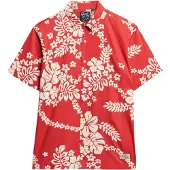 Superdry für Herren. M4010353A Hawaii-Hemd rot (XXL), Lässig, Baumwolle, Kurzarm