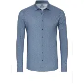 Desoto Hemd Kent Druck Dunkelblau - XL