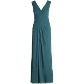 Vera Mont Abendkleid mit V-Ausschnitt in Dark Emerald | Gr.: 42