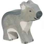 Holztiger Koala aus Holz - stehend