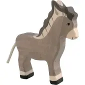 Gollnest & Kiesel Holztiger Spielfigur, aus einem Stück Holz gefertigt, handbemalt, stehend, H 12,8cm, B 2,5cm, L 10,5cm