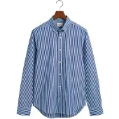 Gant für Herren. 3000132 Gestreiftes Slim Fit Popeline Hemd blau (S), Lässig, Baumwolle, Klassisch, Langarm