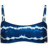 Superdry für Damen. W3010368A Blaues Bikini-Oberteil mit Batikmuster (XXS), Lässig, Strandbekleidung, Polyester