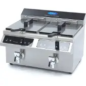 Maxima Gastro Fritteuse - 2 x 8 l - 2 Körbe - mit Ablasshahn - Induktion