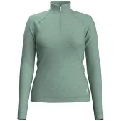 Smartwool Funktionsshirt Classic Thermal Merino Base Layer 1/4 Zip Hoodie Boxed Damen Cascade Green-L