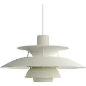 Louis Poulsen PH 5 500 Pendelleuchte Monochrome Pale Pewter - , PH 5 500, dimmbar, Grau, für Wohnzimmer, Metall