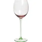 Beliani Rotweingläser 4er Set Transparent Pastellrosa u. Grün 360 ml 36 cl Fassungsvermögen Mundgeblasen Weingläser Glaswaren