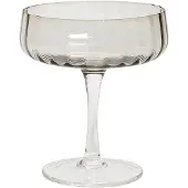 Beliani Champagnerschalen 4er Set Transparent Hellgrau Geriffeltes Design 170 ml 17 cl Fassungsvermögen Mundgeblasen Champagnergläser Sektschalen