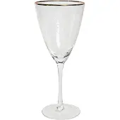 Beliani Weingläser 4er Set Transparent mit Goldrand Gehämmertes Design 380 ml 38 cl Fassungsvermögen Mundgeblasen Schaumweingläser Glaswaren
