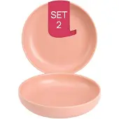 James Cooke Bliss tiefe Teller - 2er-Set, Steingut, Ø 22 cm, lachs rosa, Seidenglanz