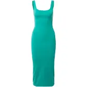 Superdry für Damen. W8011461A Gestricktes Midikleid mit grünem Karree-Ausschnitt (L), Lässig, Modal, Ärmellos / Hosenträger