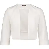 Vera Mont Bolerojacke "Bolero-Jacke mit Kellerfalten", Damen, Gr. 48, weiß (rohweiß), Obermaterial: 90% Polyester PES. 10% Elasthan EL., Jacken Bolerojacke