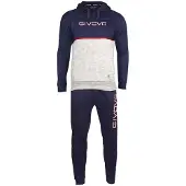 Warehouse 4 Tuta italia 106 uomo con capp. bicolore in felpa