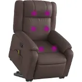 vidaXL Massagesessel mit Aufstehhilfe Braun Kunstleder