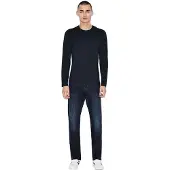 Armani Exchange für Herren. 8NZM77ZJA5Z1510 Maglia marineblauer Pullover (L), Lässig, Baumwolle, Langarm