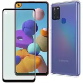 Muvit Pack Samsung Galaxy A21s Case And Tempered Glass Silicone Handyhülle
