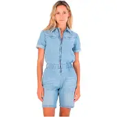 Hurley Oceancare Denim Kurzer Overall Mit Kurzen Ärmeln
