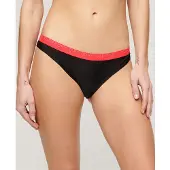 Superdry für Damen. W3010386A Bikinihöschen klassisch elastisch schwarz (M), Strandbekleidung, Recyceltes Polyester, Nachhaltig