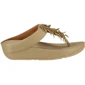 FitFlop für Damen. HQ4-A94 Beige Rumba Perlen-Ledersandalen (37), Öko-Leder, 3 bis 5 cm, Keine, Lässig