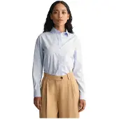 Gant für Damen. 4300348 Regular Fit Hemd aus blauer Popeline (36), Lässig, Baumwolle, Langarm