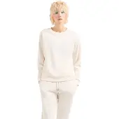 Armani Exchange für Damen. 8NYMLGYJE5Z1130 Beiges Frottee-Sweatshirt (M), Lässig, Baumwolle, Langarm