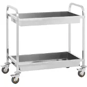 Royal Expondo Servierwagen - Edelstahl - 2 Mulden - Ablagen: 83 x 43 cm - 320 kg -
