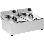 Royal Catering Doppelte elektrische Fritteuse 2x5L