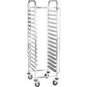 Royal Catering B-Ware Tablettwagen - Edelstahl - 16 Einschübe - für Tabletts: 40 x 60 cm - Längseinschub - 128 kg - 2 Sicherheitsbügel - RCTW-16TB.1