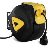 MSW Automatischer Aufroller, Wandkabeltrommel mit Verlängerungskabel, Steckdose AC230V / 10A / 50Hz, Länge 21,5m