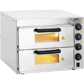 Royal Catering Expondo Elektro-Pizzaofen - 1+1 x 40 cm - 2 Kammern - 3000 W - 230 V - manuell -