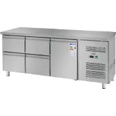 Royal Catering Kühltisch mit Stahlarbeitsplatte 4 Schubladen von -2 bis 10Grad;C 179cm