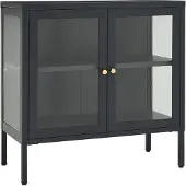 vidaXL Sideboard Anthrazit 70x35x70 cm Stahl und Glas