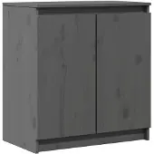 vidaXL Beistellschrank Grau 60x36x65 cm Massivholz Kiefer